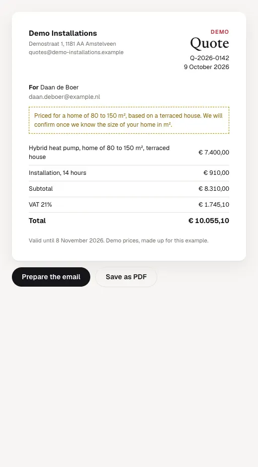 Your price list sets the price